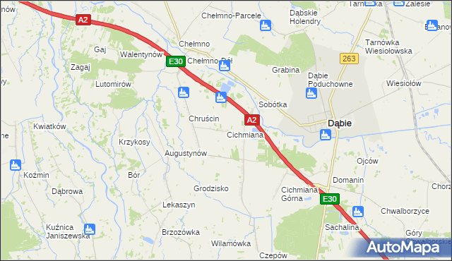 mapa Cichmiana, Cichmiana na mapie Targeo