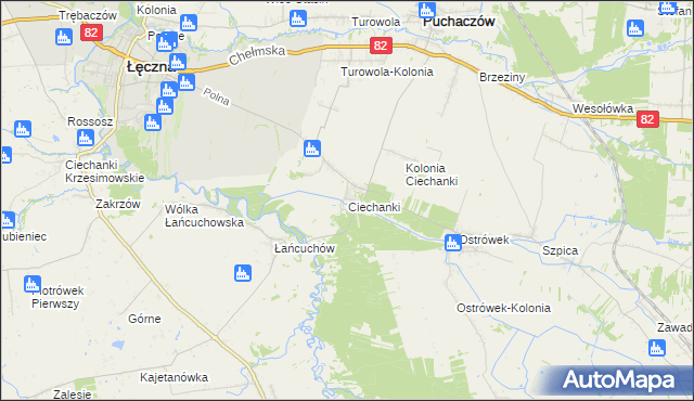 mapa Ciechanki, Ciechanki na mapie Targeo