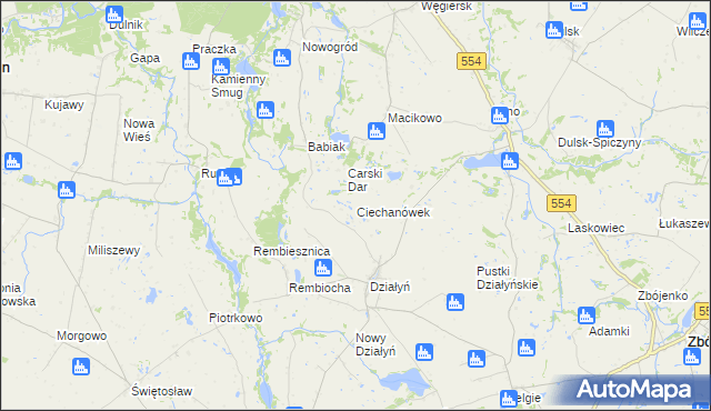 mapa Ciechanówek, Ciechanówek na mapie Targeo