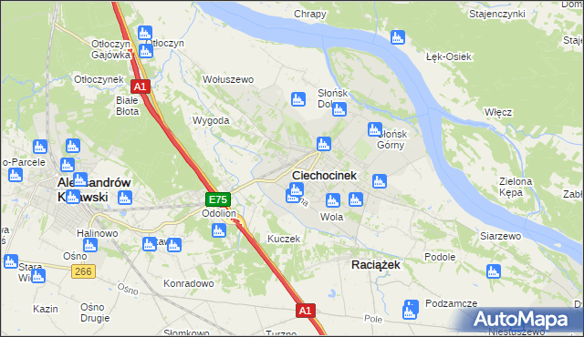 mapa Ciechocinek, Ciechocinek na mapie Targeo