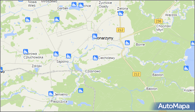 mapa Ciecholewy gmina Konarzyny, Ciecholewy gmina Konarzyny na mapie Targeo