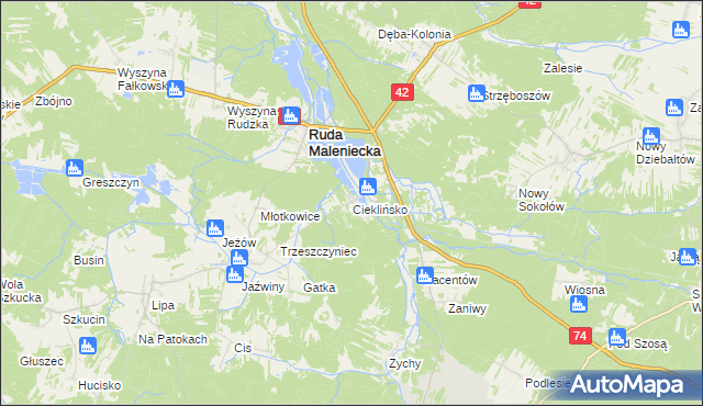 mapa Cieklińsko, Cieklińsko na mapie Targeo