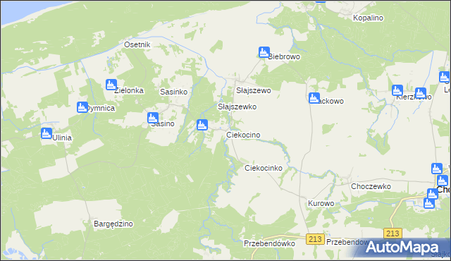 mapa Ciekocino, Ciekocino na mapie Targeo