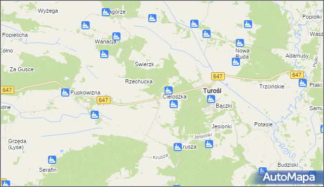 mapa Cieloszka, Cieloszka na mapie Targeo