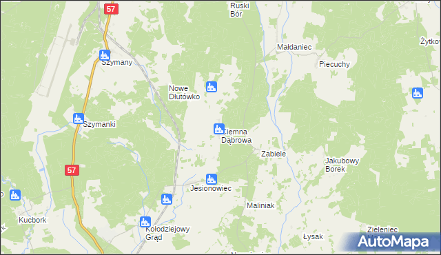 mapa Ciemna Dąbrowa, Ciemna Dąbrowa na mapie Targeo