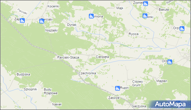 mapa Cierpięta gmina Baranowo, Cierpięta gmina Baranowo na mapie Targeo