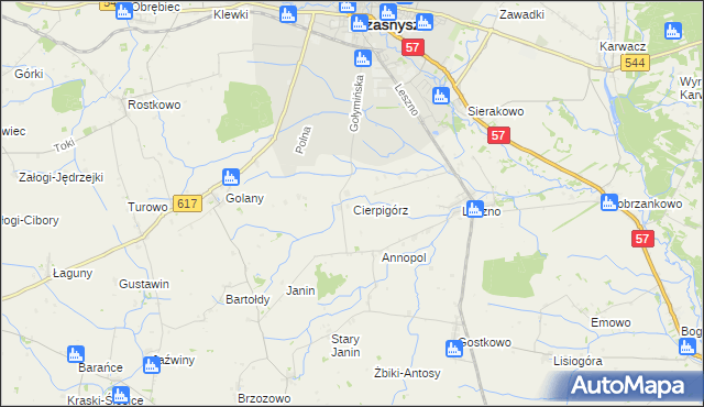 mapa Cierpigórz gmina Przasnysz, Cierpigórz gmina Przasnysz na mapie Targeo
