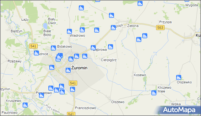 mapa Cierpigórz gmina Żuromin, Cierpigórz gmina Żuromin na mapie Targeo