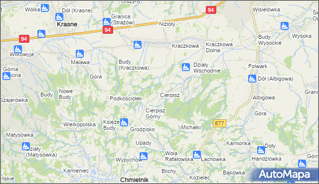 mapa Cierpisz gmina Łańcut, Cierpisz gmina Łańcut na mapie Targeo