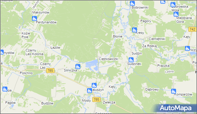 mapa Ciężkowiczki, Ciężkowiczki na mapie Targeo