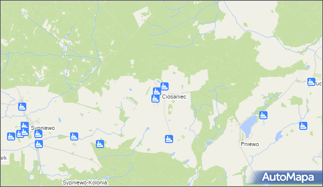 mapa Ciosaniec gmina Okonek, Ciosaniec gmina Okonek na mapie Targeo