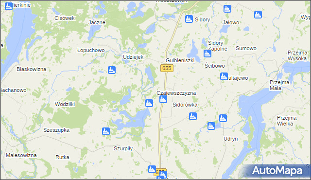 mapa Czajewszczyzna, Czajewszczyzna na mapie Targeo