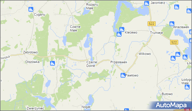 mapa Czarne Górne, Czarne Górne na mapie Targeo