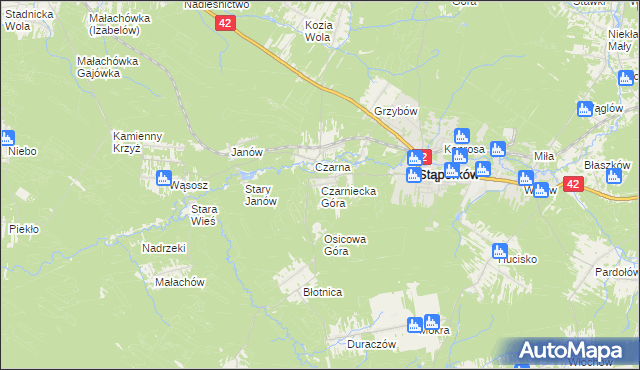 mapa Czarniecka Góra, Czarniecka Góra na mapie Targeo