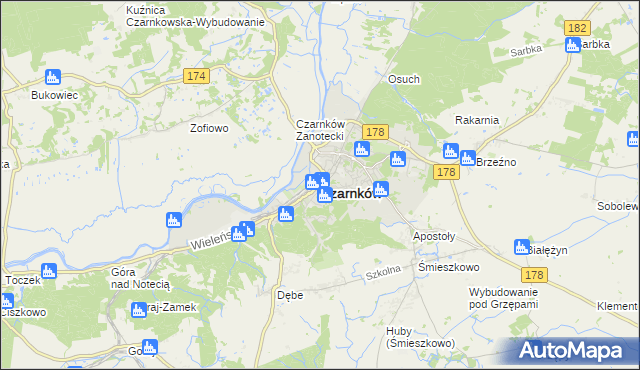 mapa Czarnków, Czarnków na mapie Targeo