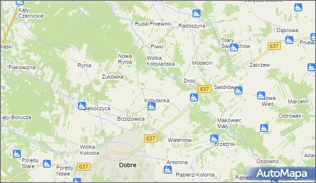 mapa Czarnocin gmina Dobre, Czarnocin gmina Dobre na mapie Targeo