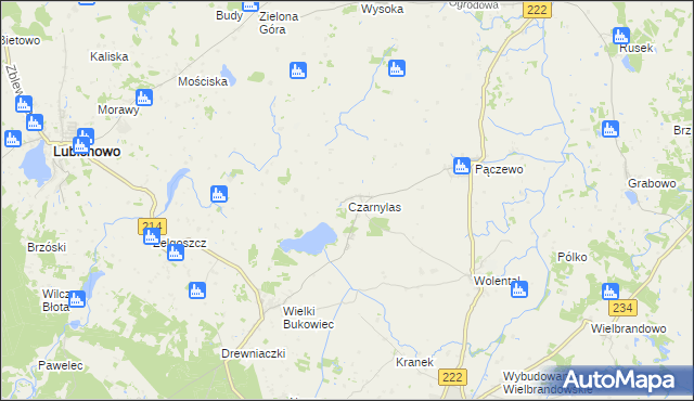 mapa Czarnylas gmina Skórcz, Czarnylas gmina Skórcz na mapie Targeo