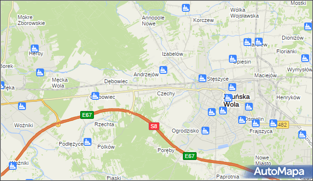 mapa Czechy gmina Zduńska Wola, Czechy gmina Zduńska Wola na mapie Targeo