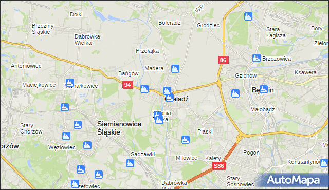 mapa Czeladź, Czeladź na mapie Targeo