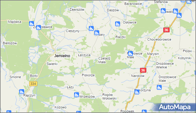 mapa Czeladź Mała, Czeladź Mała na mapie Targeo