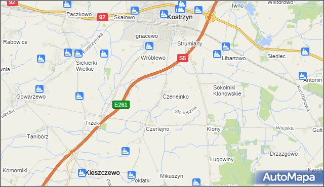 mapa Czerlejnko, Czerlejnko na mapie Targeo