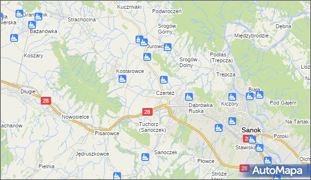 mapa Czerteż, Czerteż na mapie Targeo
