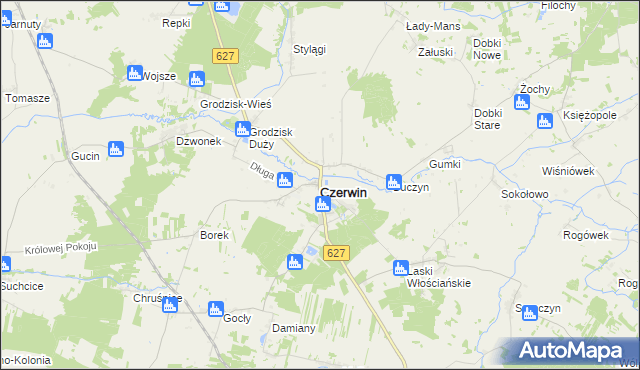 mapa Czerwin, Czerwin na mapie Targeo