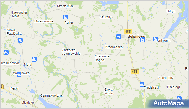 mapa Czerwone Bagno, Czerwone Bagno na mapie Targeo