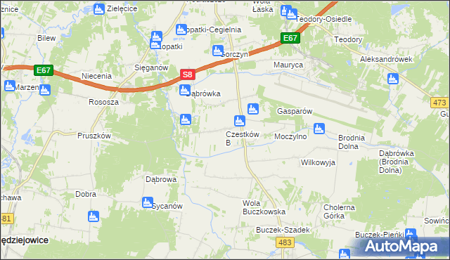 mapa Czestków B, Czestków B na mapie Targeo