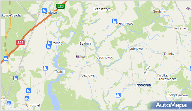 mapa Czosnowo, Czosnowo na mapie Targeo