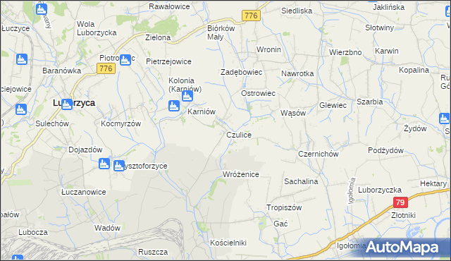mapa Czulice, Czulice na mapie Targeo