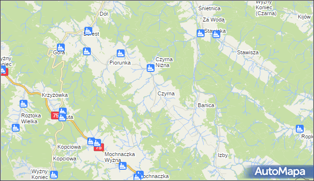 mapa Czyrna, Czyrna na mapie Targeo