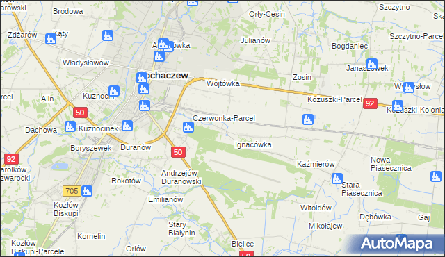 mapa Czyste gmina Sochaczew, Czyste gmina Sochaczew na mapie Targeo