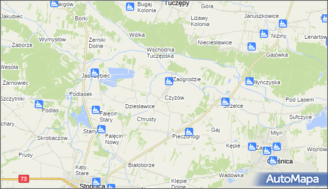 mapa Czyżów gmina Stopnica, Czyżów gmina Stopnica na mapie Targeo