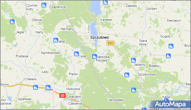 mapa Dąbkowa Parowa, Dąbkowa Parowa na mapie Targeo
