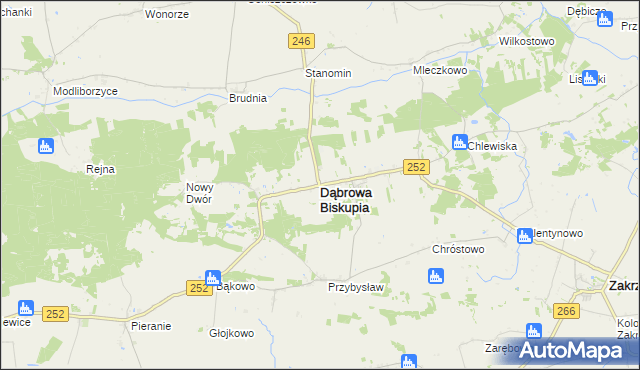 mapa Dąbrowa Biskupia, Dąbrowa Biskupia na mapie Targeo