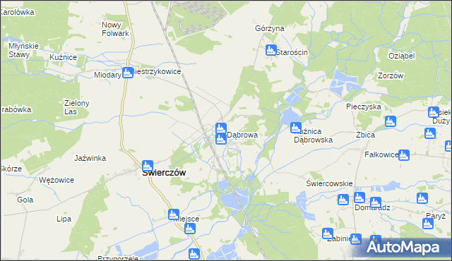 mapa Dąbrowa gmina Świerczów, Dąbrowa gmina Świerczów na mapie Targeo