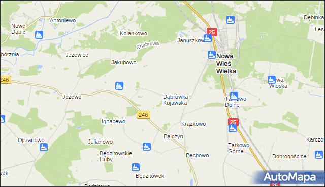 mapa Dąbrówka Kujawska, Dąbrówka Kujawska na mapie Targeo