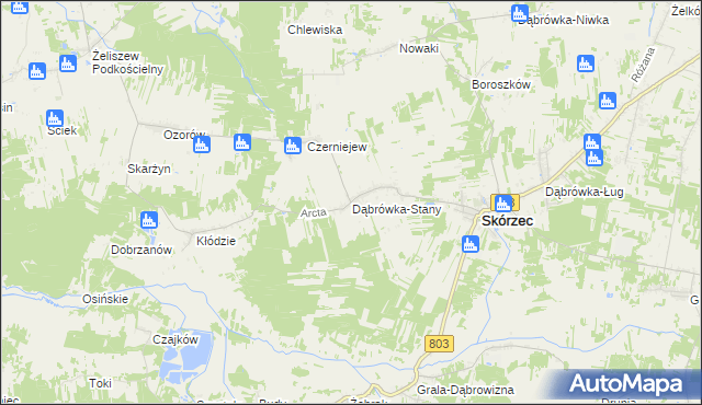 mapa Dąbrówka-Stany, Dąbrówka-Stany na mapie Targeo