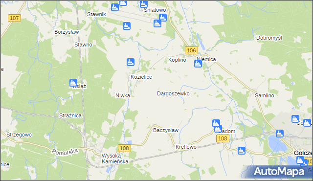 mapa Dargoszewko, Dargoszewko na mapie Targeo