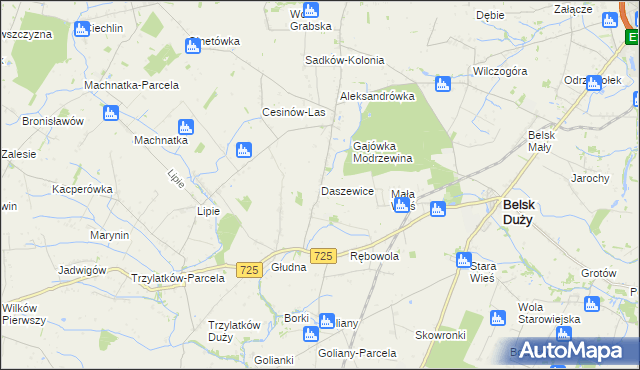 mapa Daszewice gmina Belsk Duży, Daszewice gmina Belsk Duży na mapie Targeo