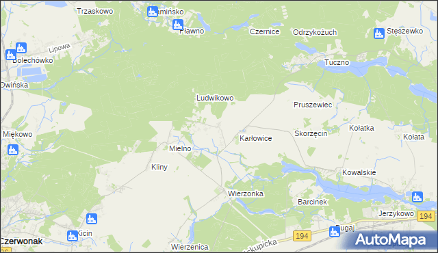 mapa Dębogóra gmina Czerwonak, Dębogóra gmina Czerwonak na mapie Targeo