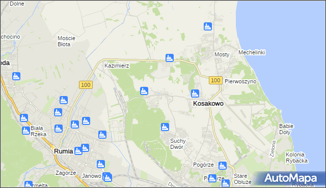 mapa Dębogórze, Dębogórze na mapie Targeo