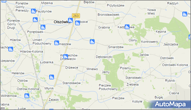 mapa Dębowiczki, Dębowiczki na mapie Targeo