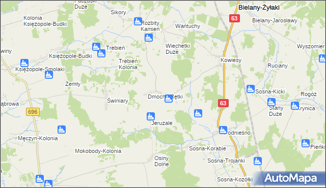 mapa Dmochy-Rogale, Dmochy-Rogale na mapie Targeo