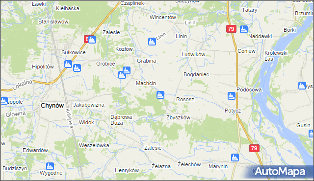 mapa Dobiecin gmina Chynów, Dobiecin gmina Chynów na mapie Targeo