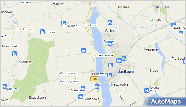 mapa Dobieszewice, Dobieszewice na mapie Targeo