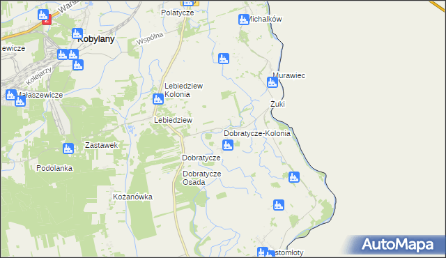 mapa Dobratycze-Kolonia, Dobratycze-Kolonia na mapie Targeo