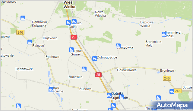 mapa Dobrogościce, Dobrogościce na mapie Targeo