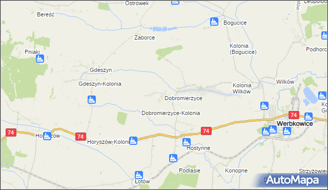 mapa Dobromierzyce, Dobromierzyce na mapie Targeo